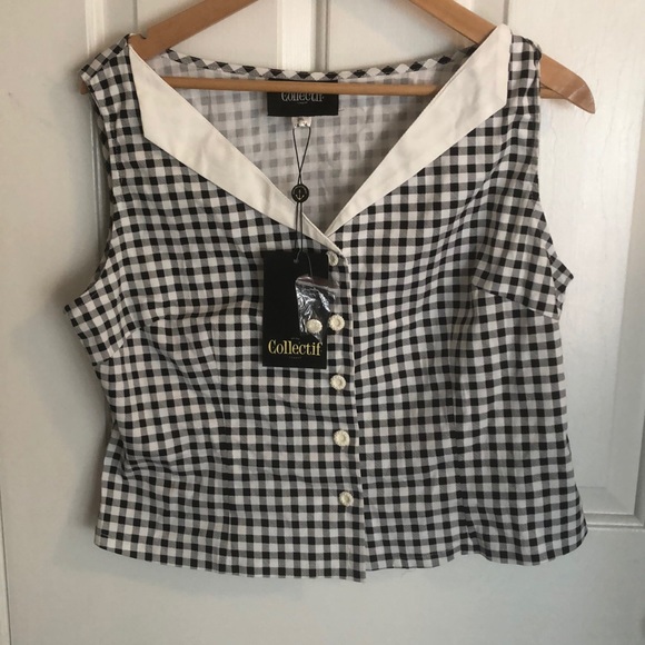 Collectif Tops - Cropped Collectif pin-up top